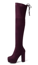 Load image into Gallery viewer, Women Over the Knee Boots Women Faux Suede Thigh High Boots Platform