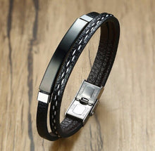 Load image into Gallery viewer, Men Multi Layer Leather Bracelets Stainless Steel Casual Look