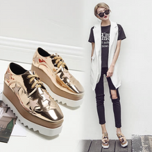 Load image into Gallery viewer, Women Fashion Brogue Platform Flats Thick Soled