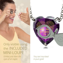 Load image into Gallery viewer, 925 Sterling Silver Heart Necklace 24k Gold Inscribed I Love You in 120 Languages