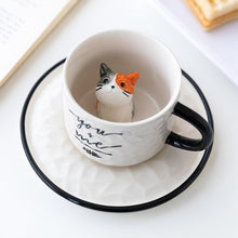 Load image into Gallery viewer, Cute Cat Relief Ceramics Mug