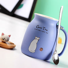 Load image into Gallery viewer, Kitty Kup Mug Ceramic Coffee Cup with Lovely Kitty Wooden Lid