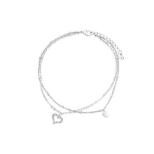 Load image into Gallery viewer, Double Layer Love Heart Anklet Bracelet