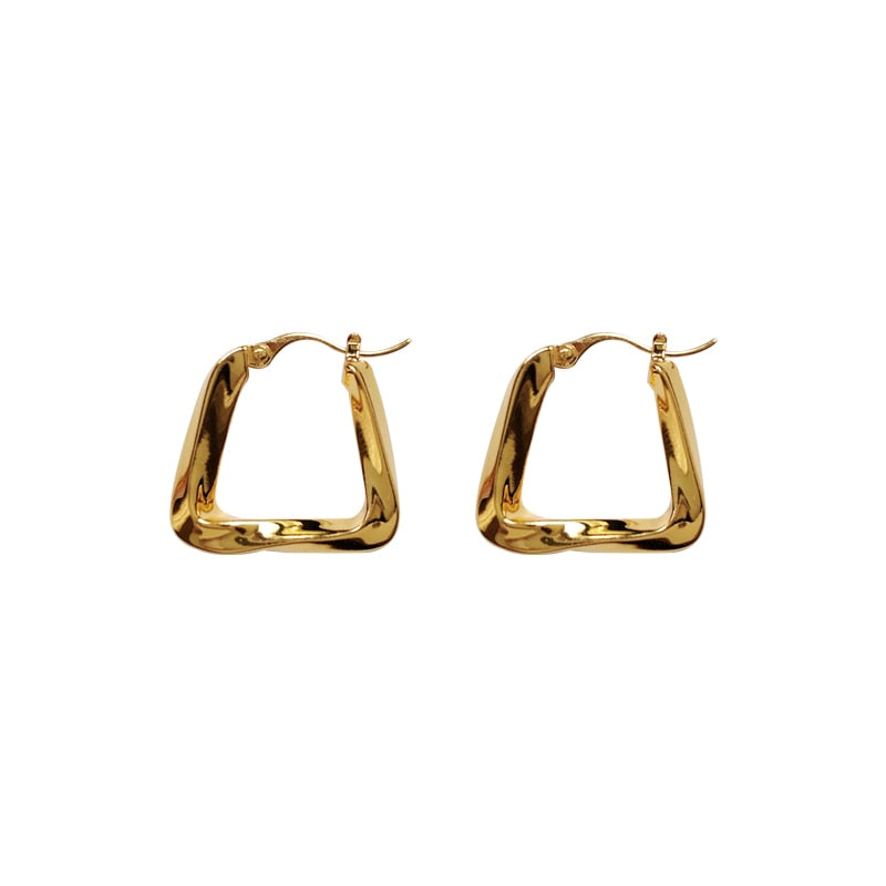 Geometric Hollow Triangle Earrings