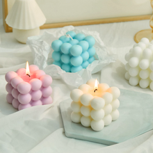 Load image into Gallery viewer, Bubble Cube Candle Cute Soy Wax Aromatherapy Small Candles scented relaxing Birthday Gift 1PC