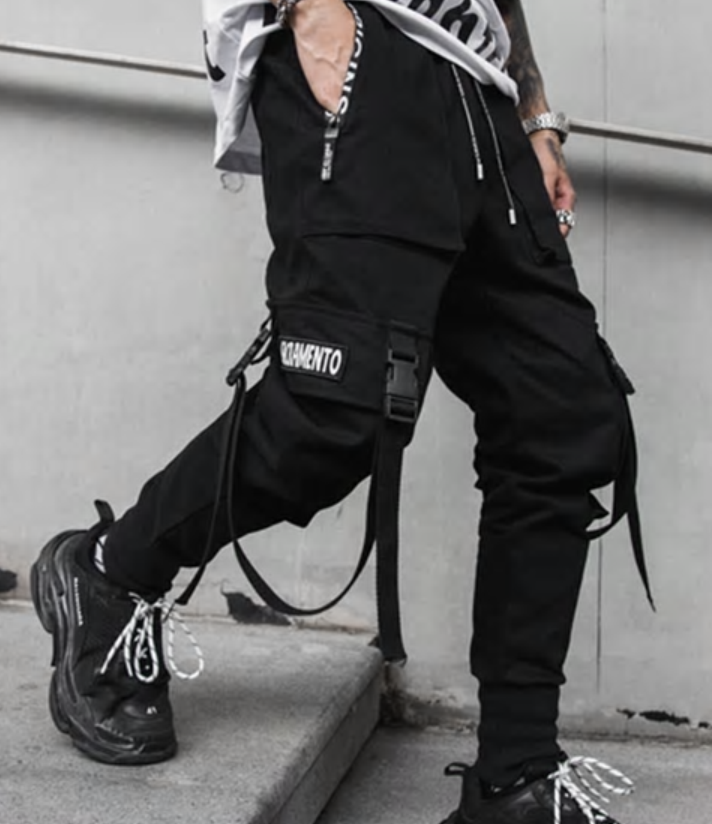 Hip Hop Pants Trousers Ribbons Streetwear Joggers