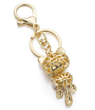 Load image into Gallery viewer, Cute Cat Crystal Rhinestone Keyrings Key Chains Rings Holder Purse Bag.