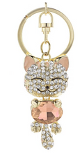 Load image into Gallery viewer, Cute Cat Crystal Rhinestone Keyrings Key Chains Rings Holder Purse Bag.