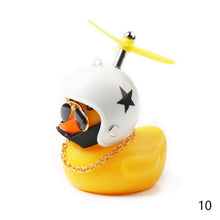 Load image into Gallery viewer, Car Duck with Helmet Broken Wind Small Yellow Duck Road Bike Motor Helmet Riding Cycling Car Accessories Decor Without Lights