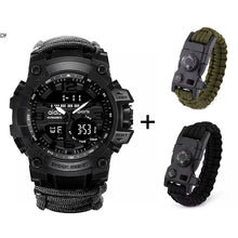 Load image into Gallery viewer, LED Military Watch with compass 30M Waterproof men&#39;s Sports Watch Men Sport Watch Shock Sport Watches Electronic Wristwatches