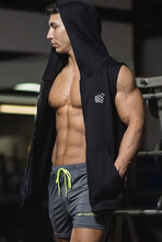 Load image into Gallery viewer, Men Cotton Hoodie Sweatshirts Fitness Bodybuilding Tank top