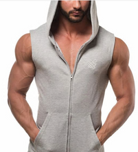 Load image into Gallery viewer, Men Cotton Hoodie Sweatshirts Fitness Bodybuilding Tank top