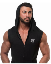 Load image into Gallery viewer, Men Cotton Hoodie Sweatshirts Fitness Bodybuilding Tank top