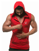 Load image into Gallery viewer, Men Cotton Hoodie Sweatshirts Fitness Bodybuilding Tank top