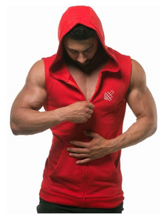 Men Cotton Hoodie Sweatshirts Fitness Bodybuilding Tank top