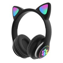 Load image into Gallery viewer, LED Cat Ear Noise Cancelling Headphones Bluetooth 5.0 Young People Kids Headset Support TF Card 3.5mm Plug with Mic