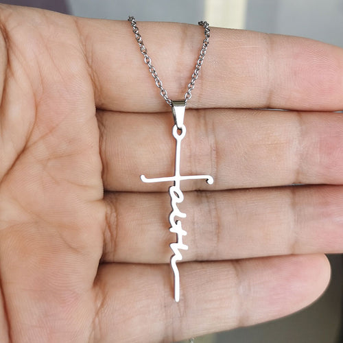 Stainless Steel Faith Cross Necklace