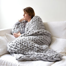 Load image into Gallery viewer, Handmade Chunky Knit Blanket