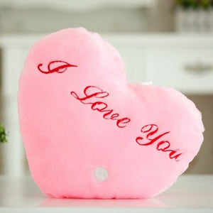 Luminous Pillow Heart Cushion Colorful Glowing Plush Doll LED Light Toys Gift