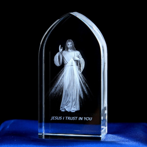 Creative 3D Carved Crystal Crafts Christian Catholic Crystal Living Room