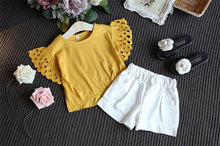 Load image into Gallery viewer, 2pcs Shorts and Frill Shirt Set