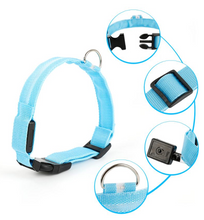 Load image into Gallery viewer, Pet Dog Collar Nylon LED Glowing Luminous Adjustable Collar