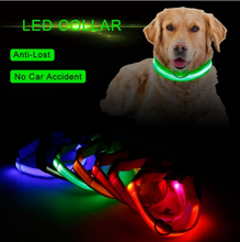 Load image into Gallery viewer, Pet Dog Collar Nylon LED Glowing Luminous Adjustable Collar