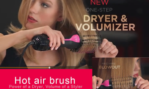 2 IN 1 Hair Dryer Hot Air Brush Straightener Comb