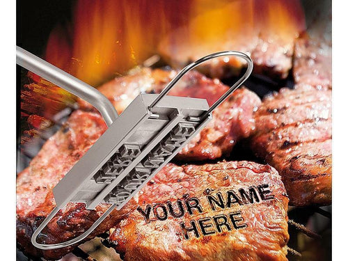 BBQ Barbecue Branding Iron Signature Name Marking Stamp Tool Meat Steak Burger 55 x Letters and 8 spaces