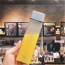 Load image into Gallery viewer, Square Frosted Plastic Water Bottle Portable Transparent Fruit Juice Leak-proof Bottle