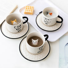 Load image into Gallery viewer, Cute Cat Relief Ceramics Mug