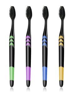 4 Pieces Charcoal Bamboo Toothbrush/