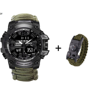 LED Military Watch with compass 30M Waterproof men's Sports Watch Men Sport Watch Shock Sport Watches Electronic Wristwatches