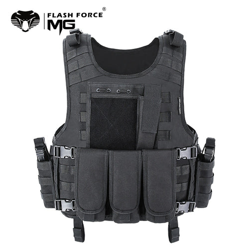 MGFLASHFORCE Molle Airsoft Vest Tactical Vest Plate Carrier Swat Fishing Hunting Vest Military Army Armor Police Vest