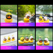 Load image into Gallery viewer, Car Duck with Helmet Broken Wind Small Yellow Duck Road Bike Motor Helmet Riding Cycling Car Accessories Decor Without Lights