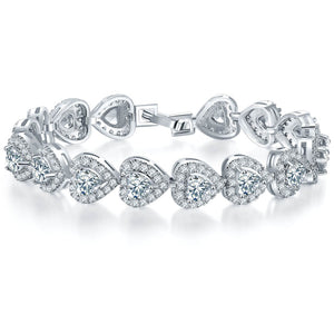 Luxury Heart 925 Sterling Silver Bangle