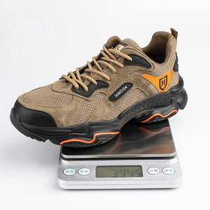 CS549 Men Steel Toe Outdoor Safety Work Shoes Lightweight Breathable Anti-Smashing Anti-Piercing Non-Slip Protective Footwear