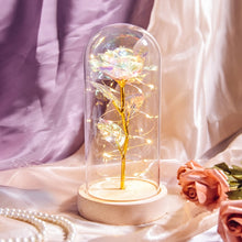 Load image into Gallery viewer, Beauty and The Beast Preserved Roses In Glass Galaxy Rose Flower LED Light Artificial Flowers Christmas Valentine Gift for Girls