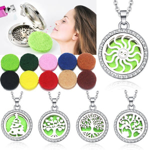 Aroma Locket Necklace Magnetic Stainless Steel Aromatherapy Essential Oil Diffuser