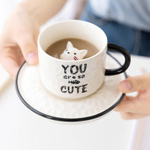 Load image into Gallery viewer, Cute Cat Relief Ceramics Mug