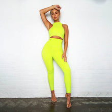 Load image into Gallery viewer, Two Piece Sets Women Zipper Top +High Waist Leggings Skinny Sports Tracksuit