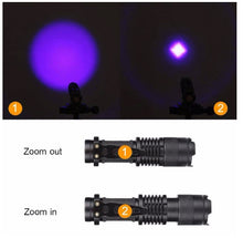 Load image into Gallery viewer, LED UV Flashlight 365nm 395nm Blacklight Scorpion UV Light