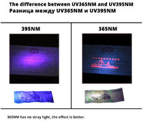 Load image into Gallery viewer, LED UV Flashlight 365nm 395nm Blacklight Scorpion UV Light