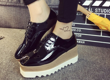 Load image into Gallery viewer, Women Casual Leather Lace-Up Loafers Flat Platforms British Style