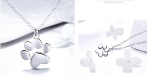 Cute Pets Footprints Paw Necklaces Pendants