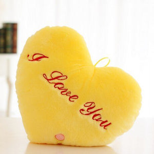 Luminous Pillow Heart Cushion Colorful Glowing Plush Doll LED Light Toys Gift