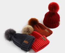 Load image into Gallery viewer, Women&#39;s Winter Hat Acrylic Pompom Beanies Warmth Ski Cap