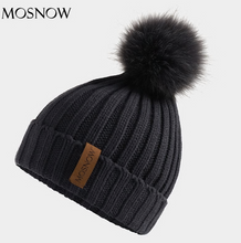 Load image into Gallery viewer, Women&#39;s Winter Hat Acrylic Pompom Beanies Warmth Ski Cap