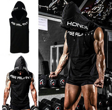 Load image into Gallery viewer, Men Hoodie Sweatshirts Fitness Clothes Bodybuilding Tank Top Sleeveless.