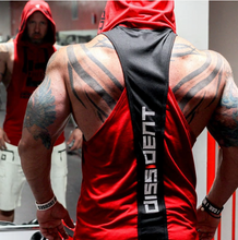 Load image into Gallery viewer, Men Bodybuilding Stringer Tank Top With Hooded Gym Clothing Fitness